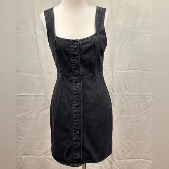 knee length dresses for ladies AJE Women's Lola Denim Mini Dress – Saint Bernard main image 1
